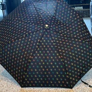 Vintage Dooney & Bourke Black Umbrella with  DB Print for Up Cycle Project